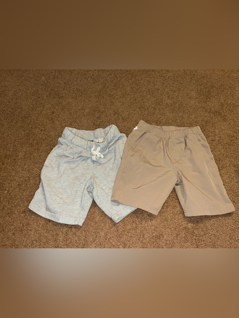Magellan Outdoors and  Kids Drawstring Shorts - Light Gray & Tan